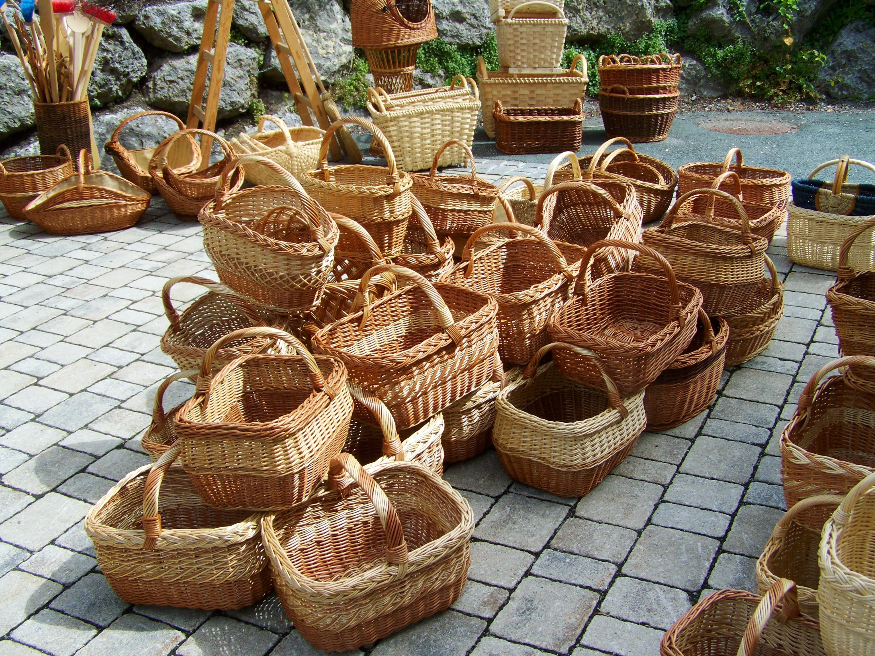 brown wicker basket lot