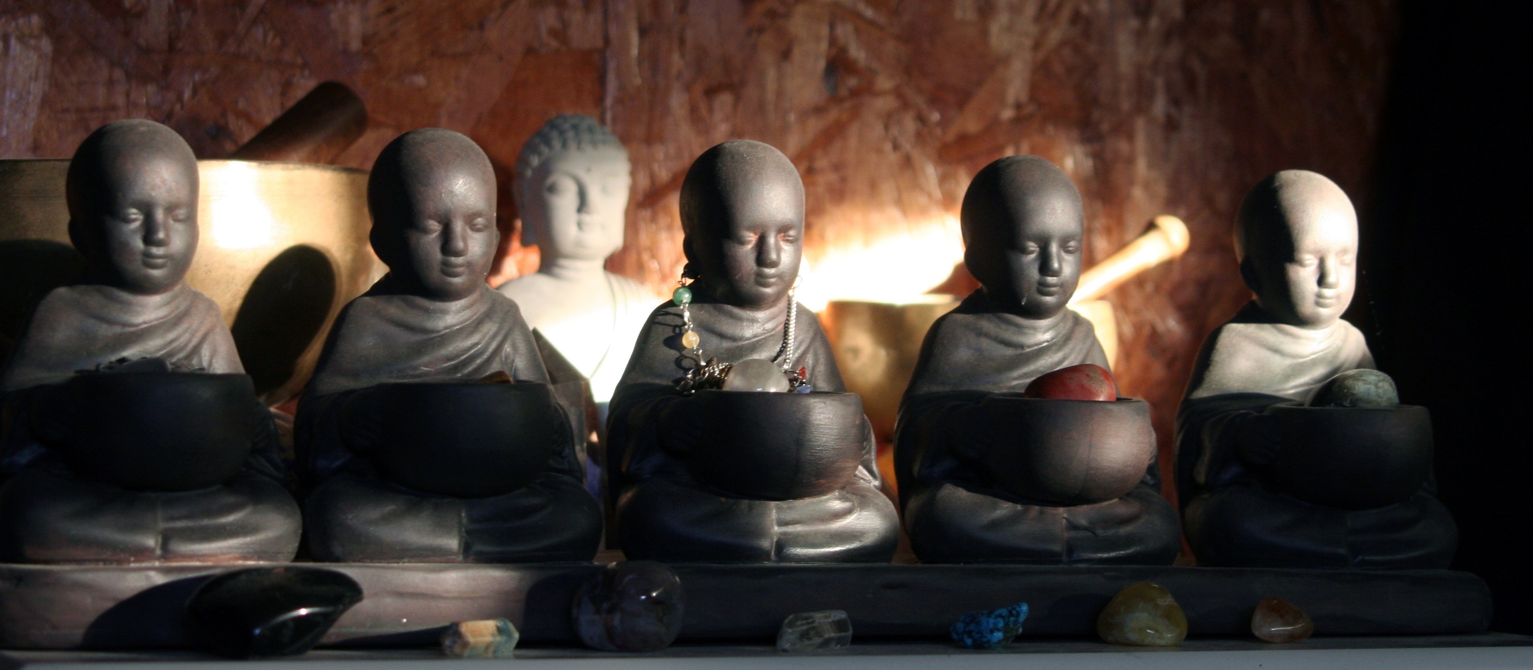 brown buddha figurines