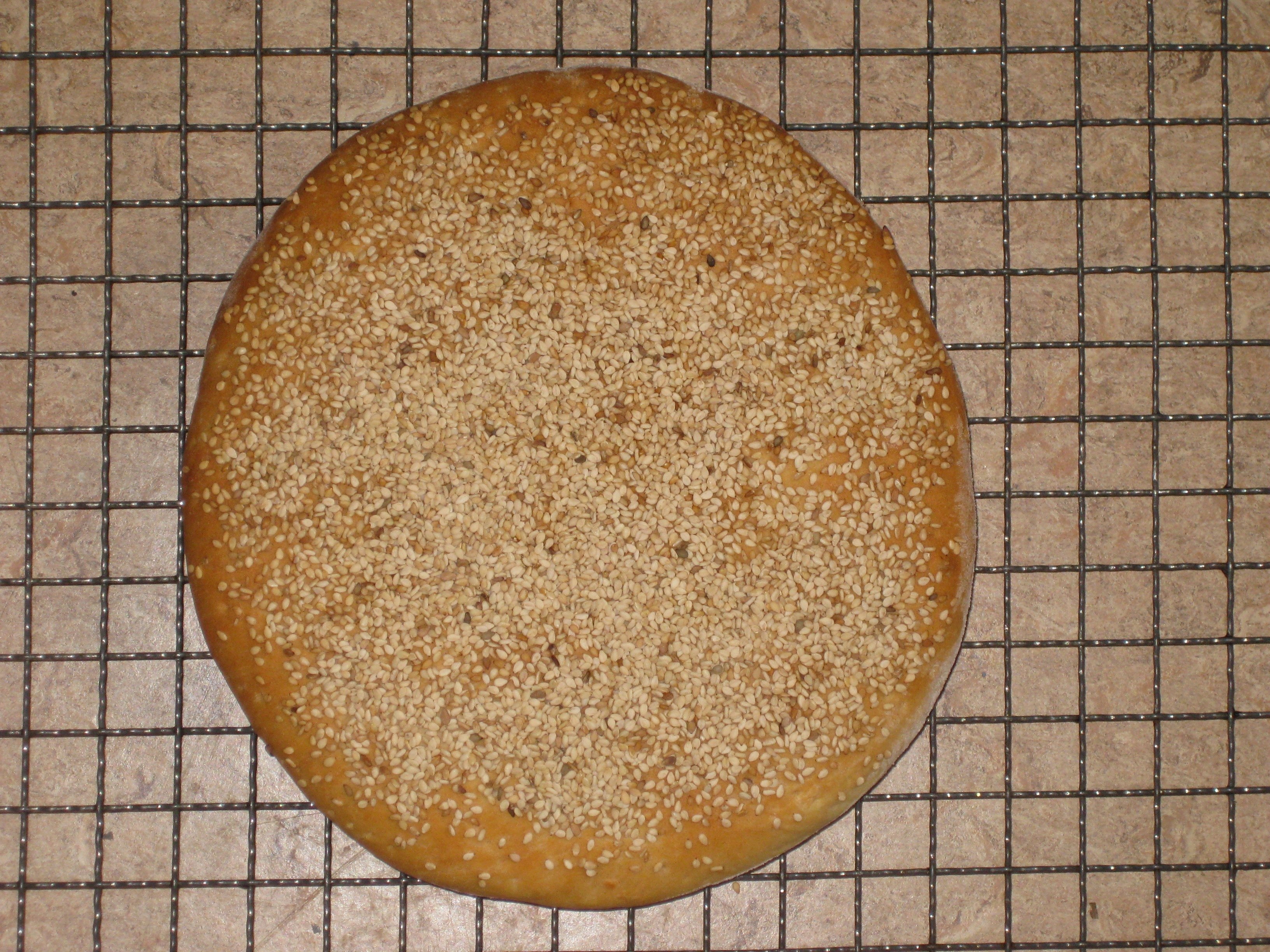 baked bun with sesame seeds