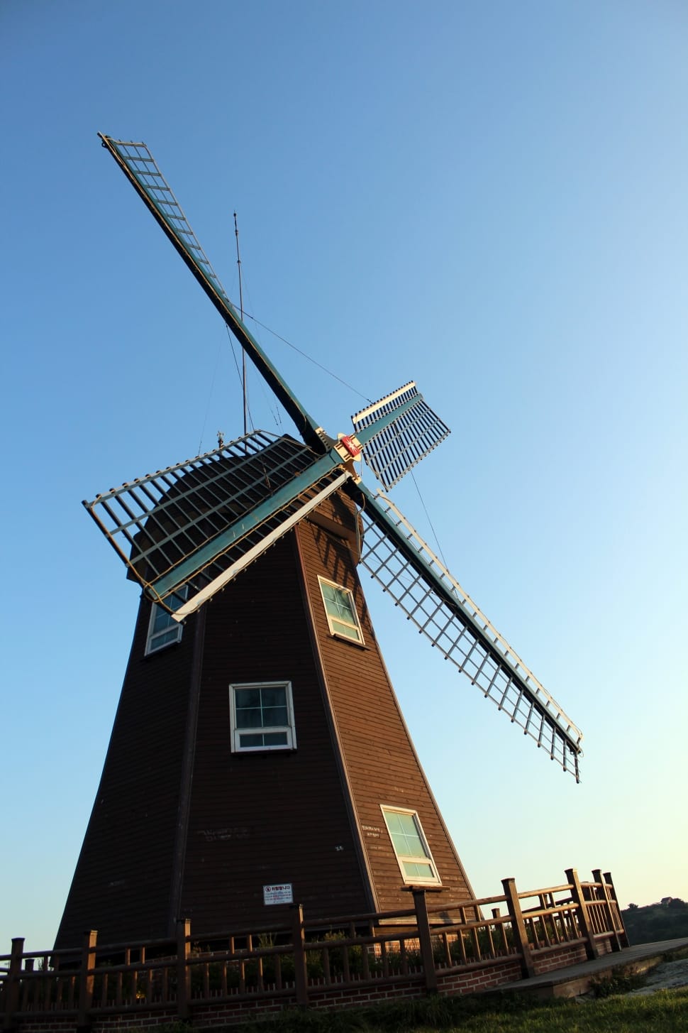 brown and blue windmill preview