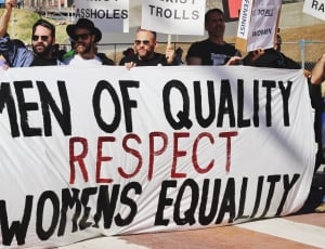 people rallying for men of quality respect womens equality thumbnail