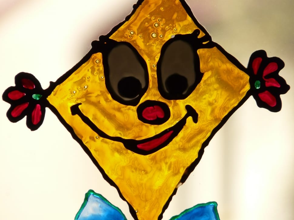 yellow and red diamond shaped cartoon character drawing free image | Peakpx
