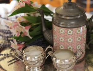 two silver steel arabic teacups thumbnail