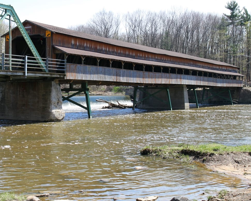 brown wooden covered bridge photo preview