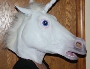white unicorn mask thumbnail