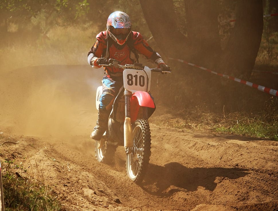 red and white motocross dirt bike preview