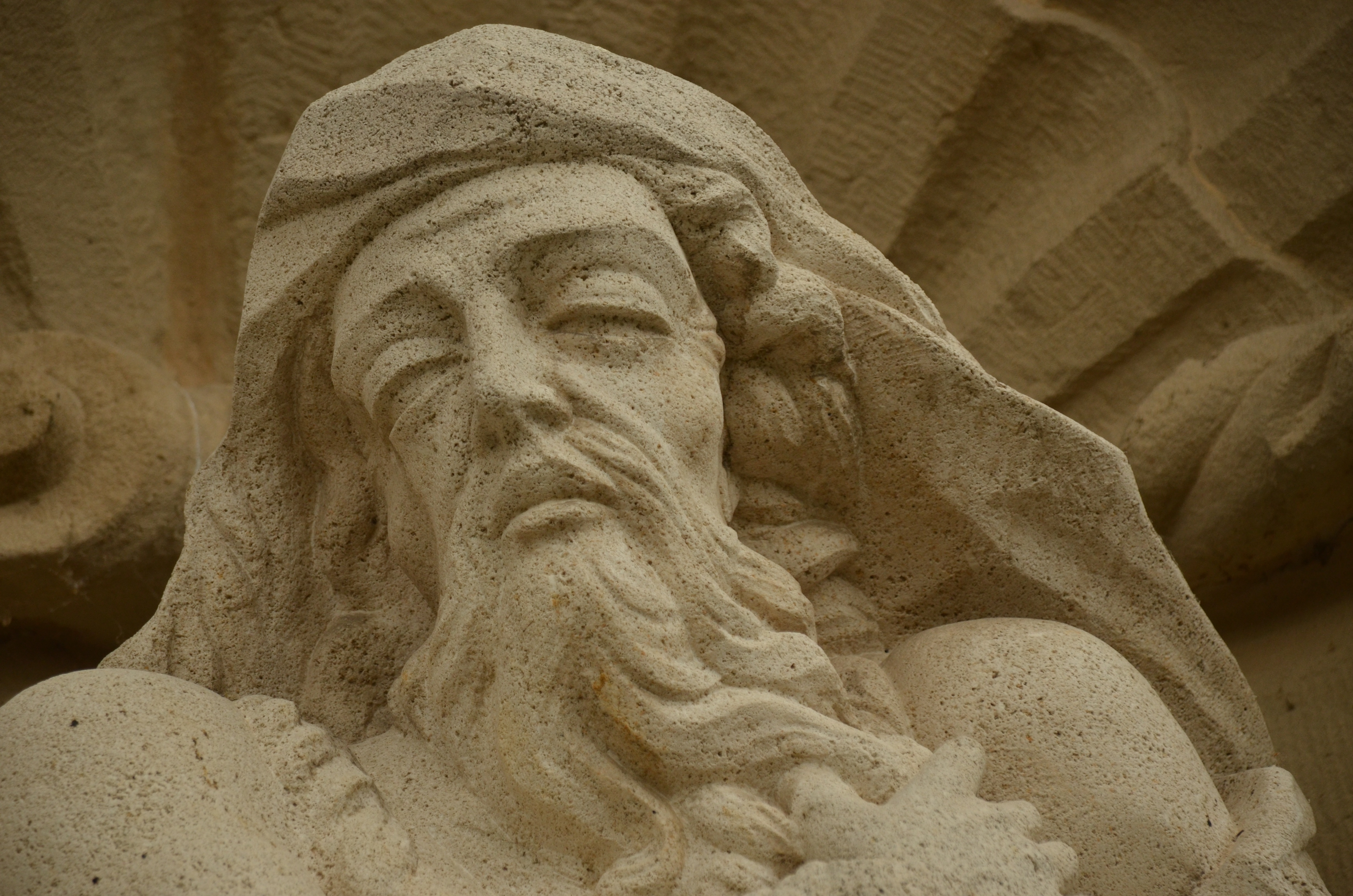 bearded man statue