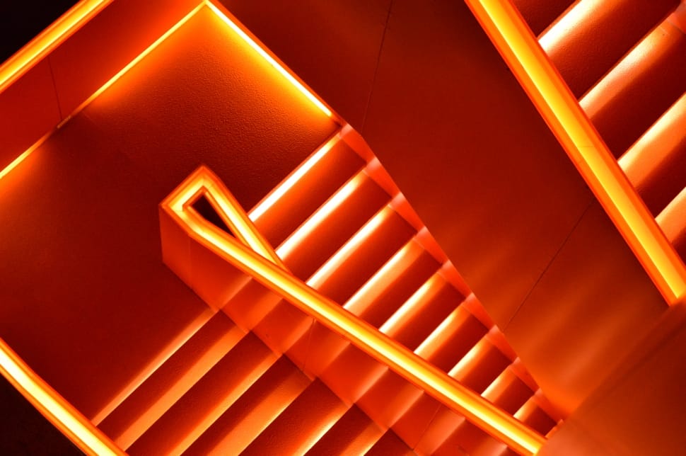 orange concrete stairs preview