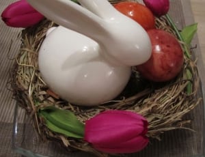 white rabbit ceramic figurine thumbnail