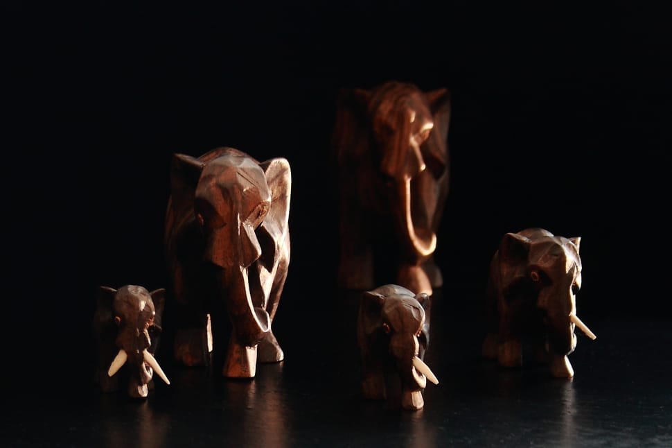 4 mammoth ceramic figurine set preview