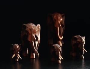 4 mammoth ceramic figurine set thumbnail
