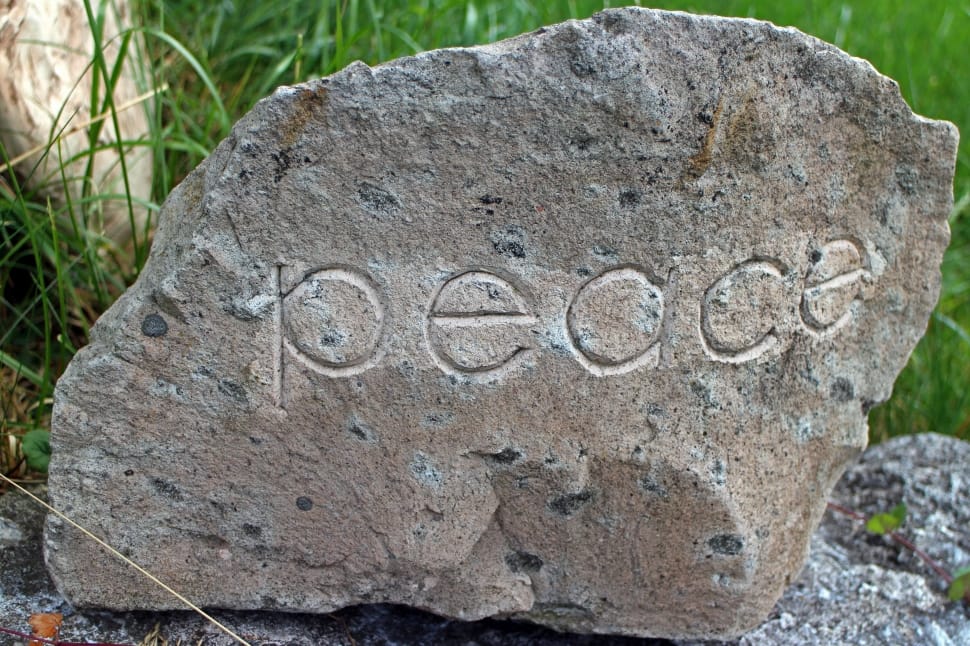 gray stone with peace engrave preview