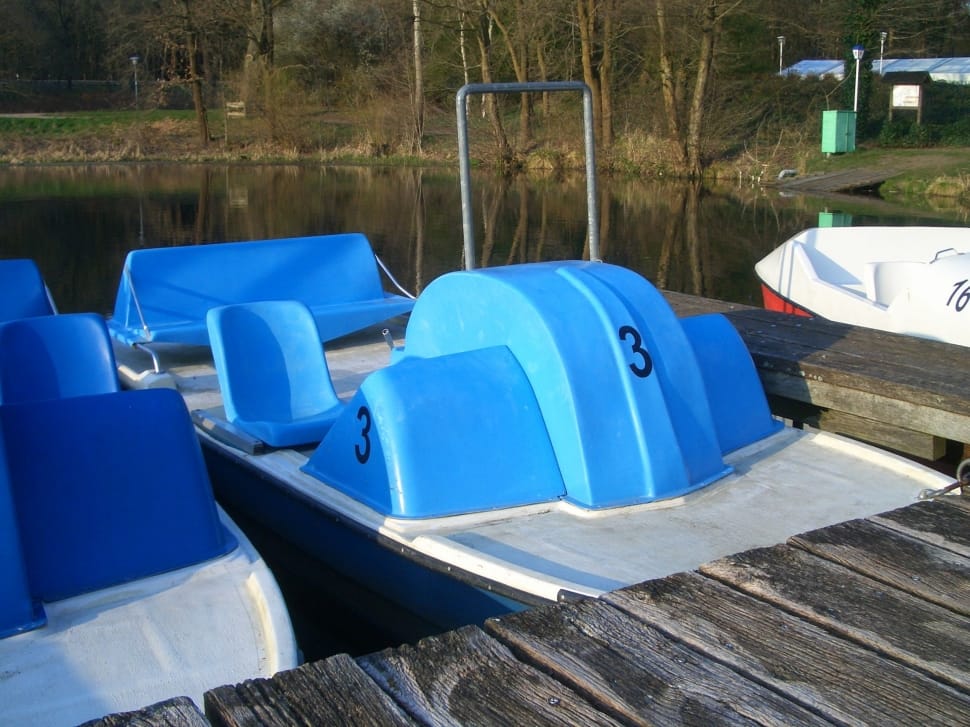 blue and white pedal boat preview