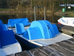 blue and white pedal boat thumbnail