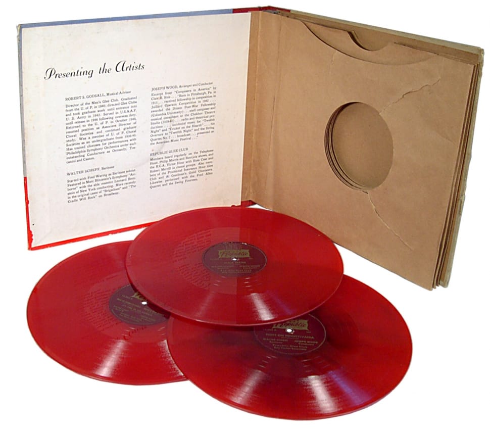 red vinyl records preview