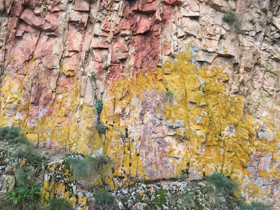 yellow gray and red rock wall preview