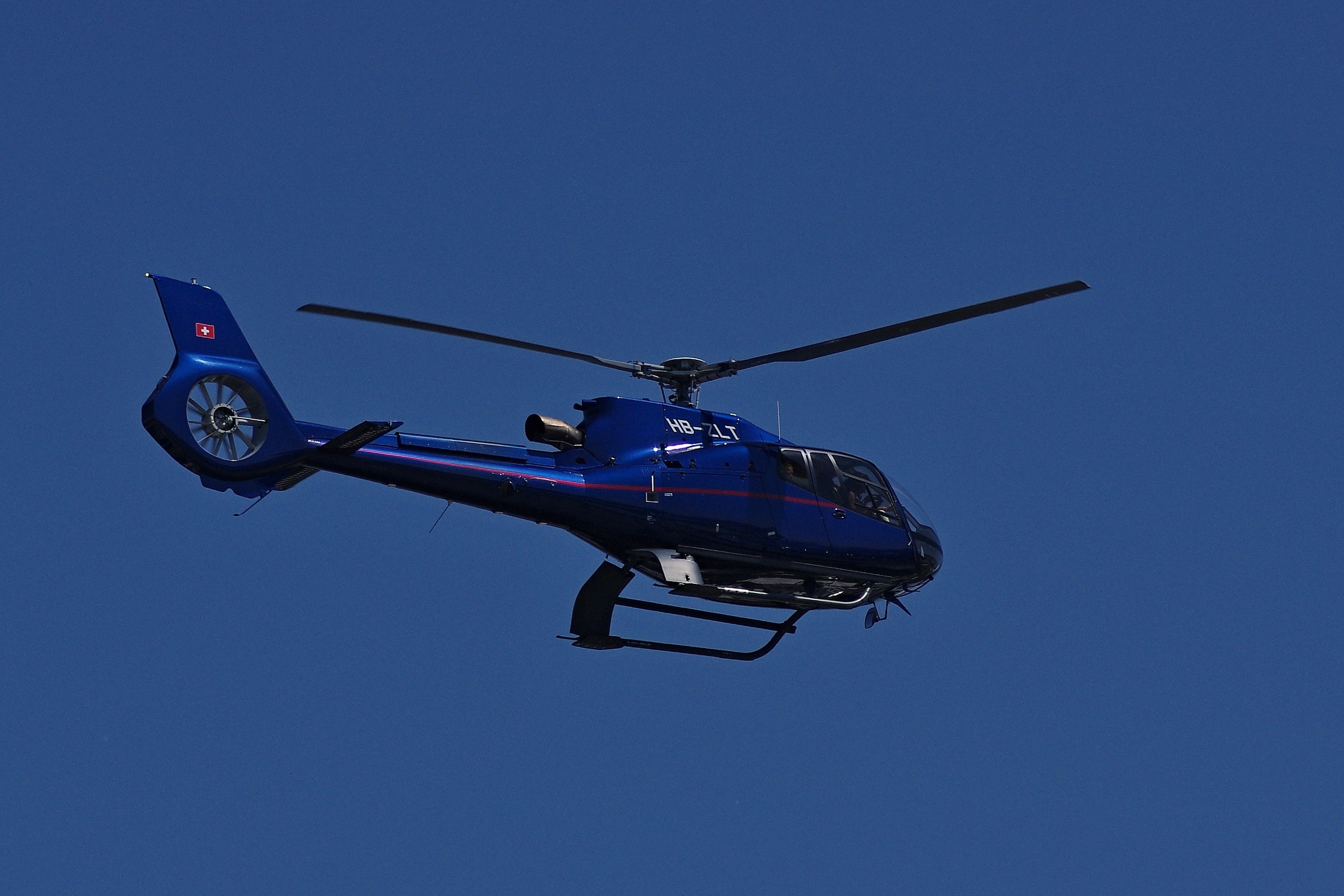 blue and black helicopter