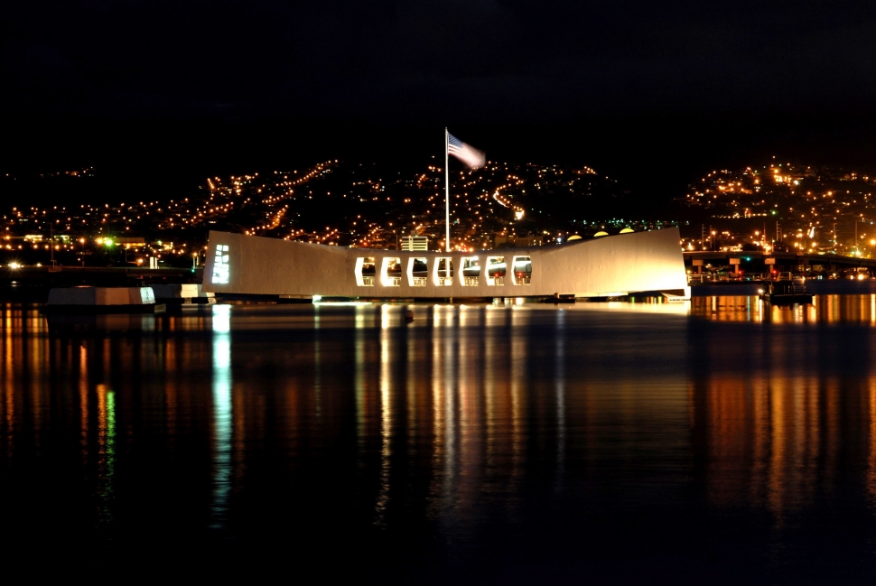 Pearl Harbor, Memorial, Uss Arizona, night, illuminated preview