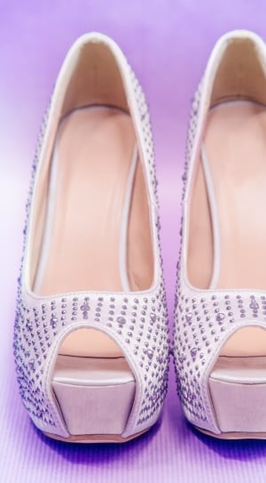 white and silver studded wedges thumbnail