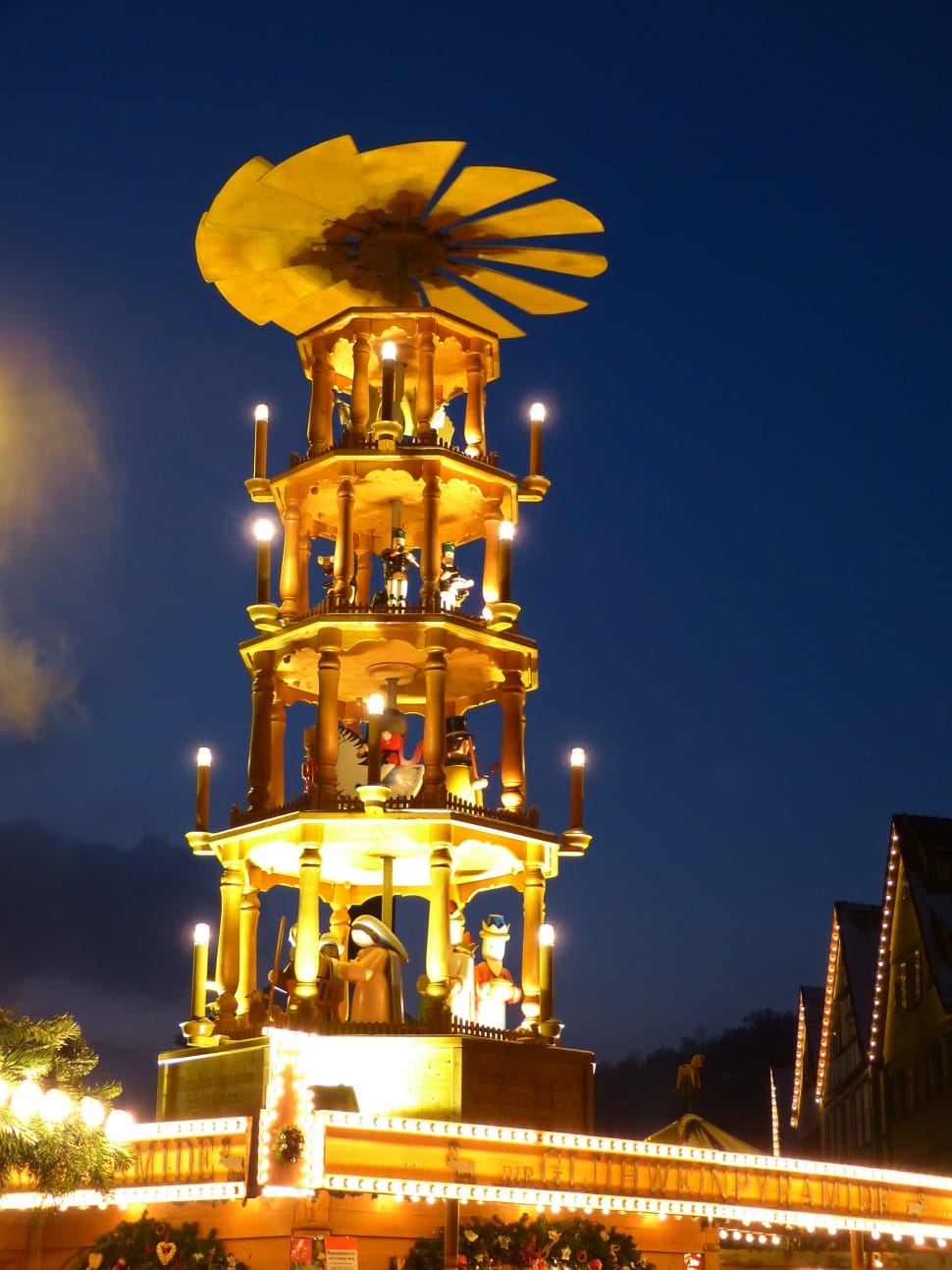 white lighted pagoda preview