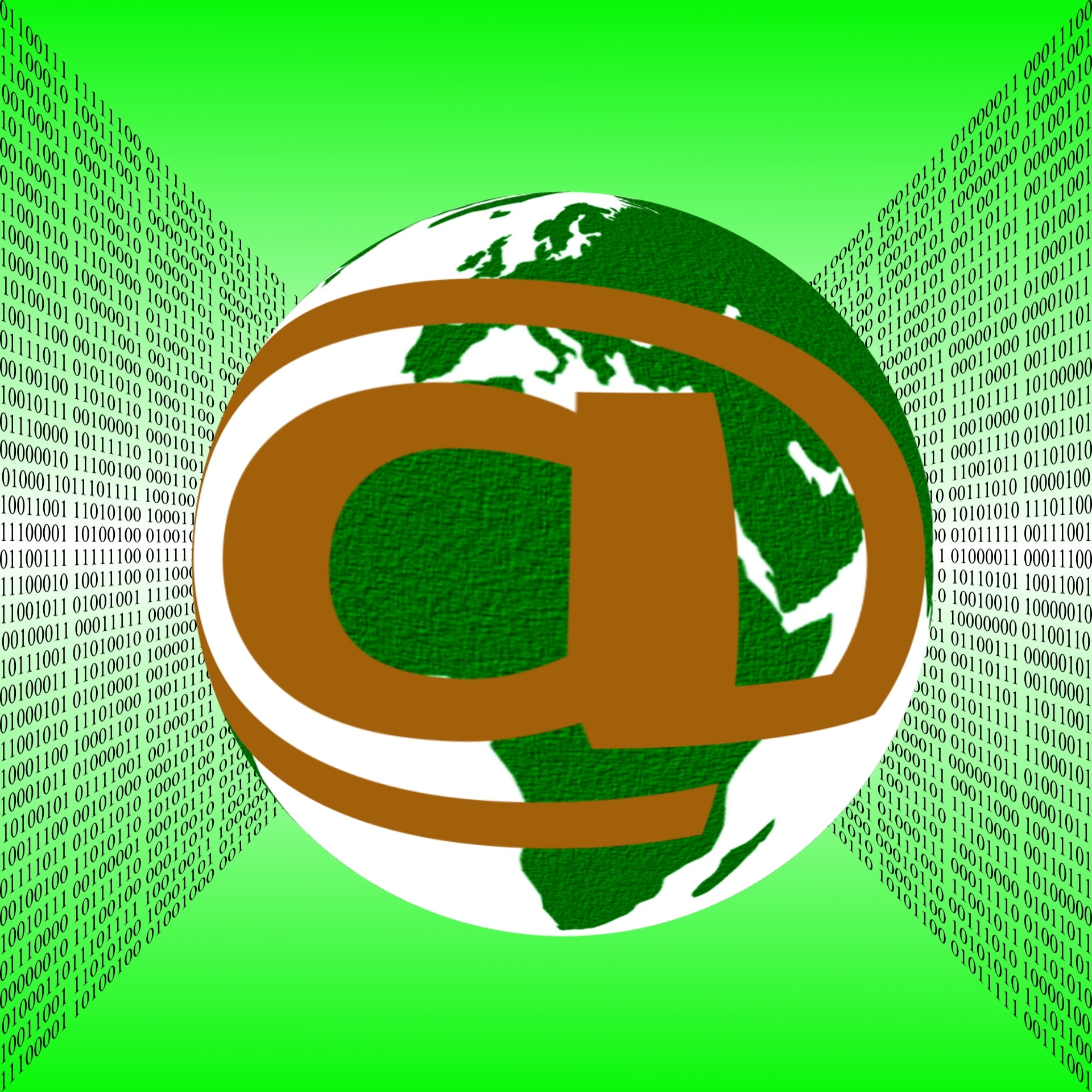 green brown and white earth logo