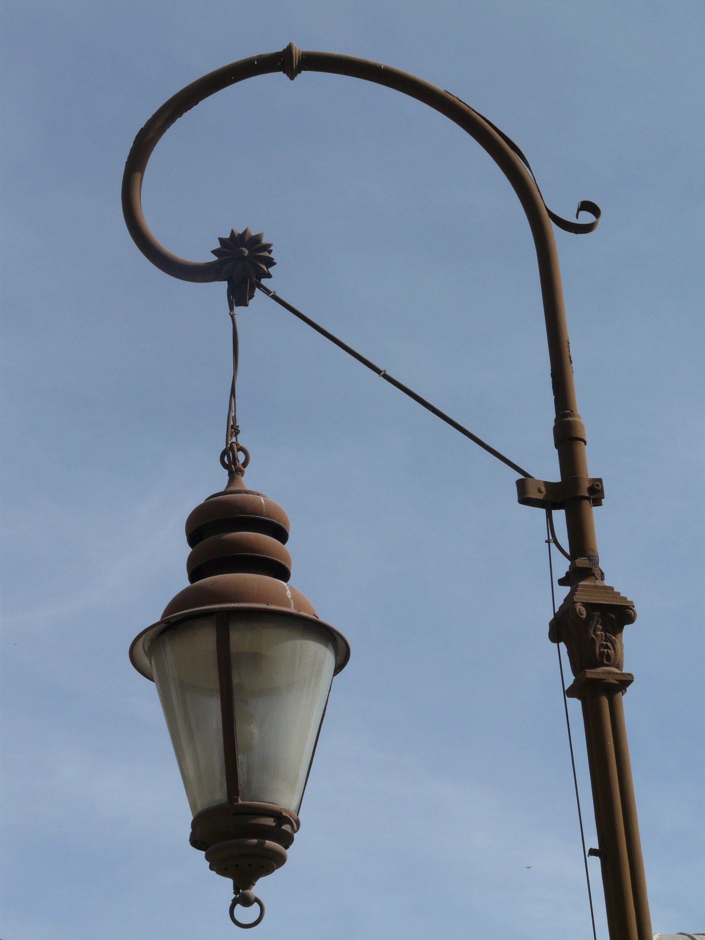 brown steel lamp post
