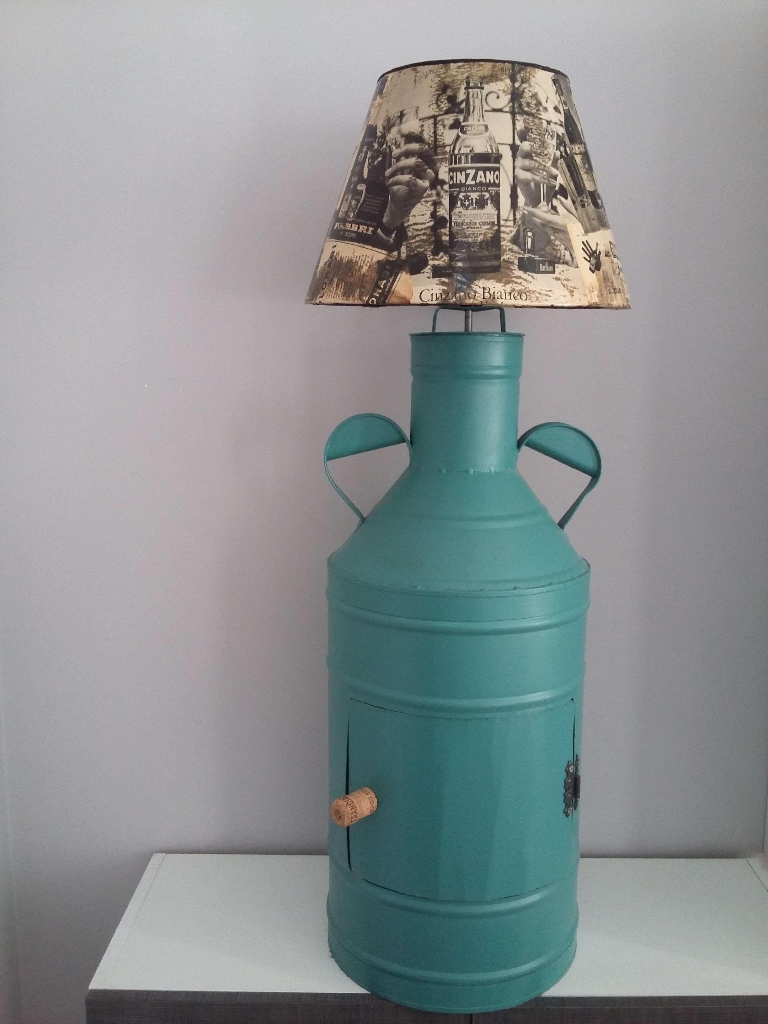blue and black table lamp