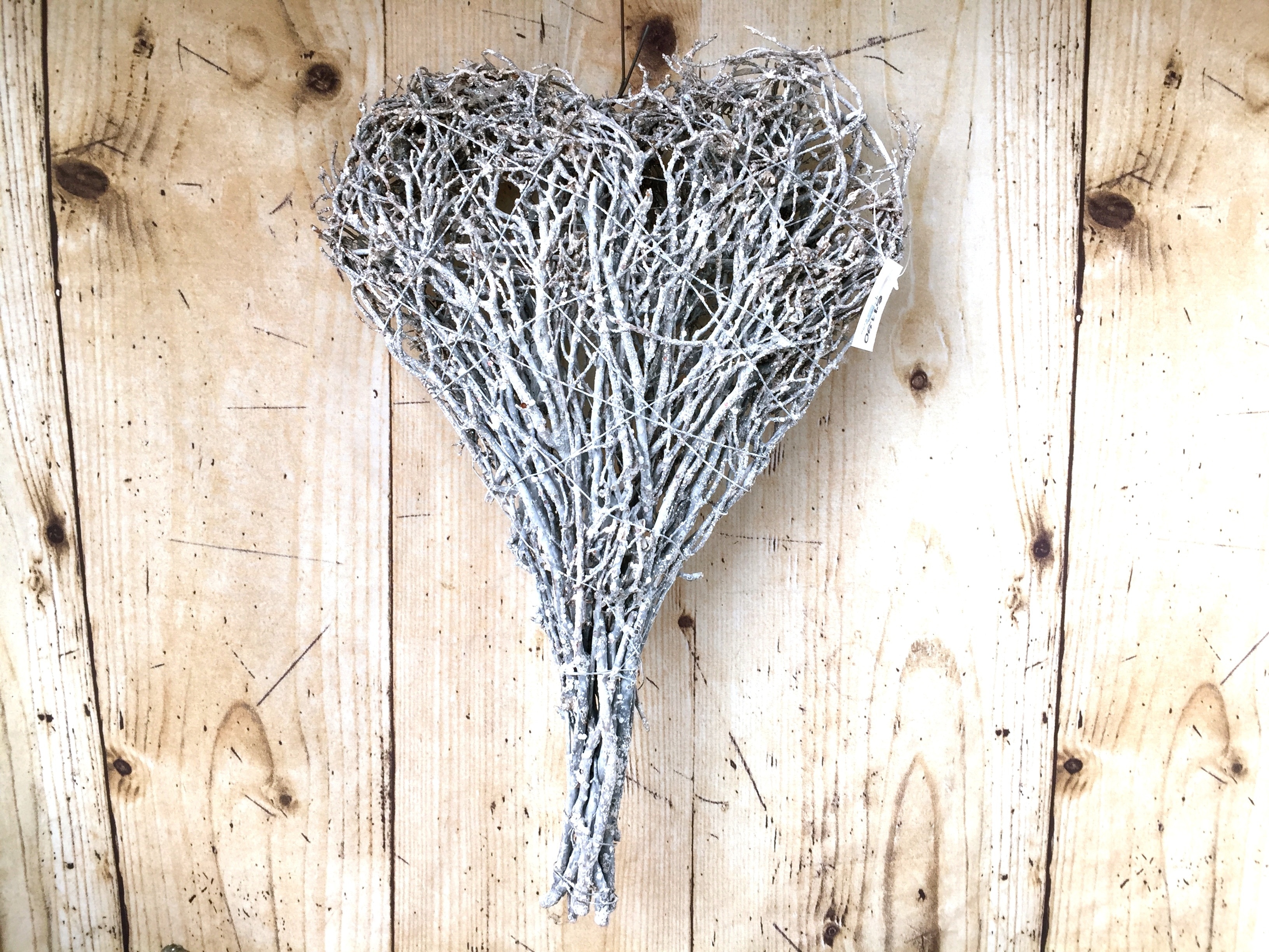 grey twigs heart shaped decor