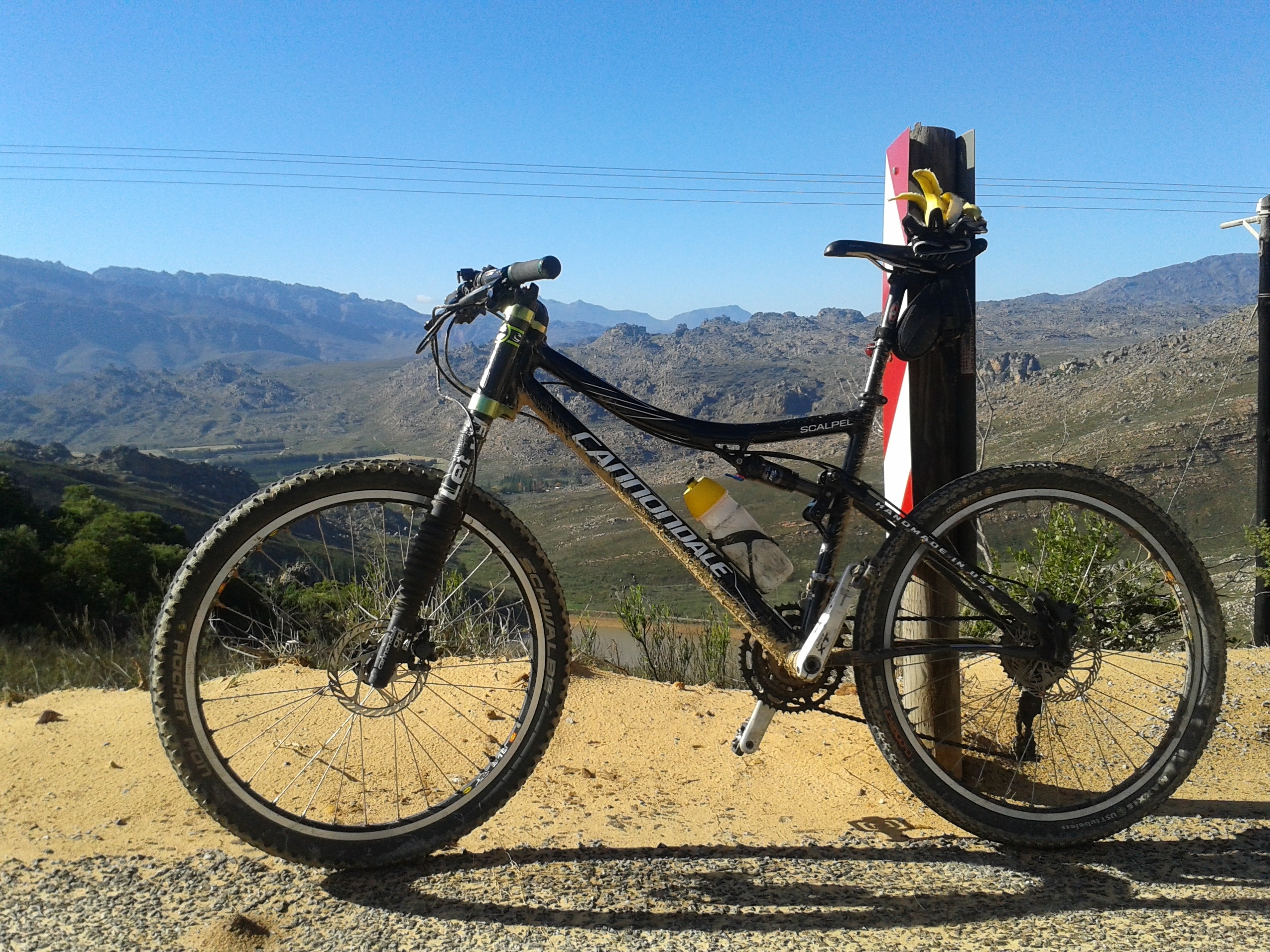 black and yellow mountain bike