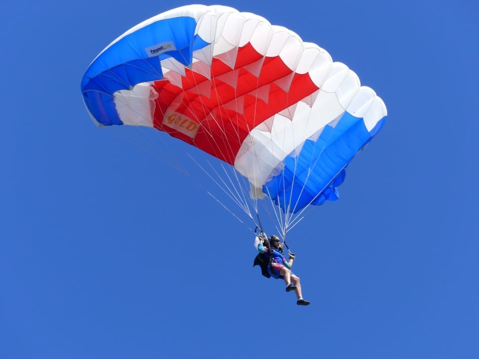 white red and blue parachute preview