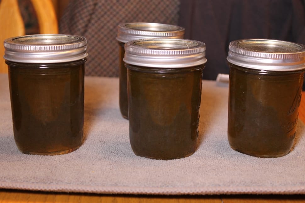 4 black glass mason jars preview