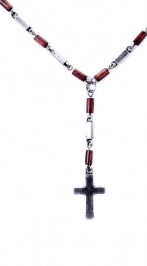red and silver rosary thumbnail