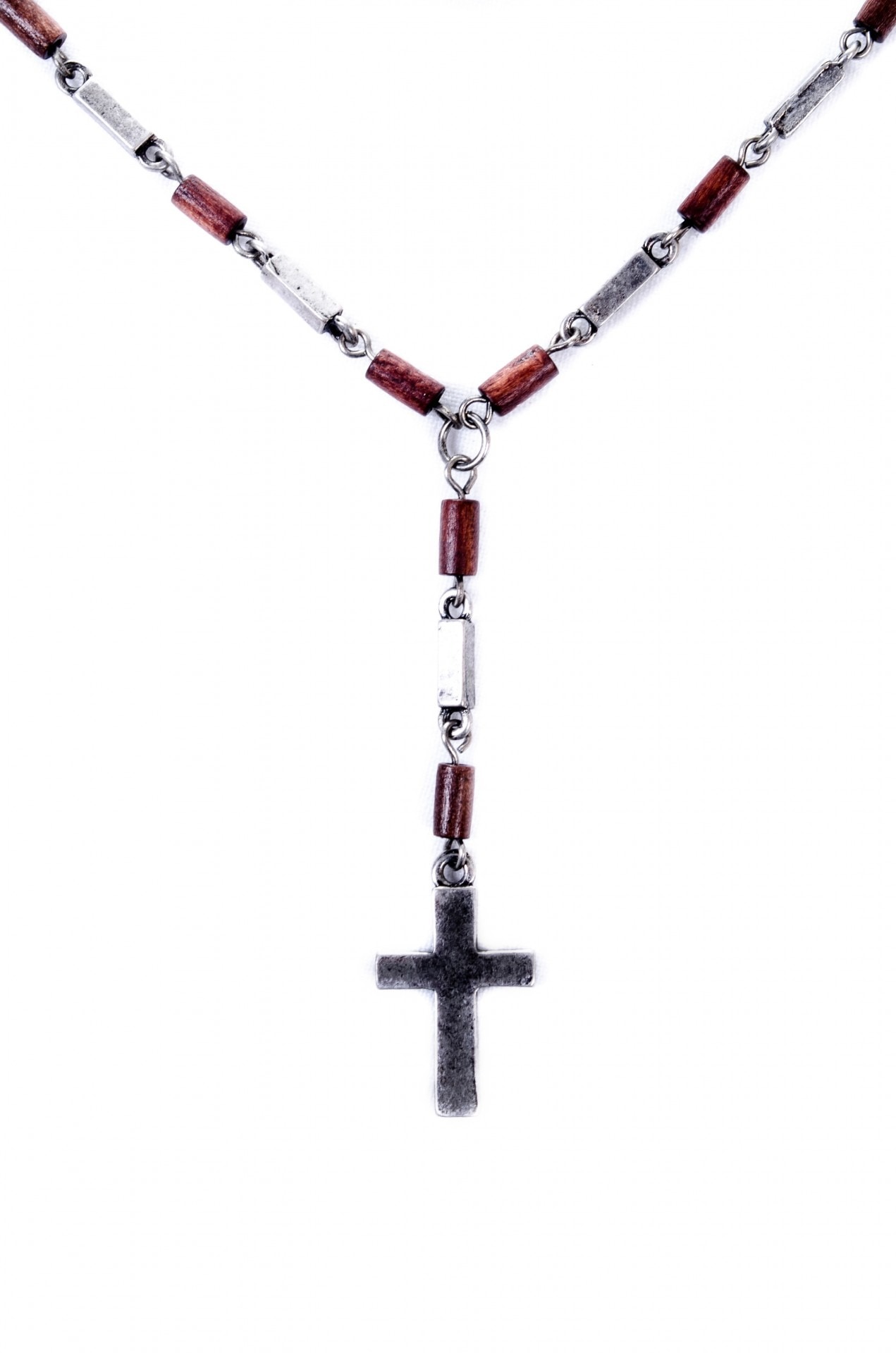 red and silver rosary