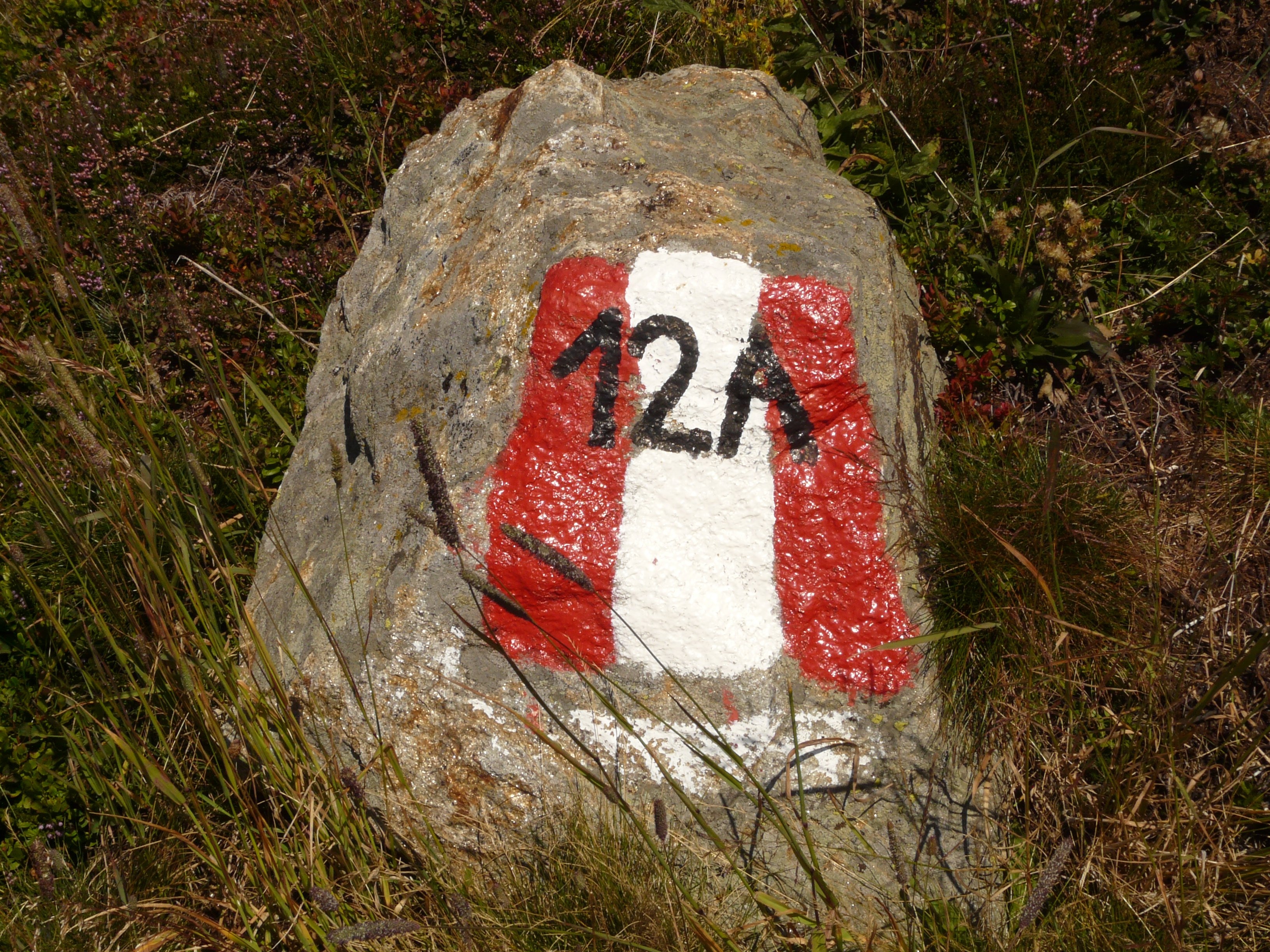 white and red painted rock
