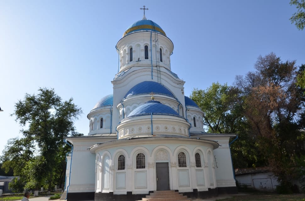 white and blue dome chapel preview