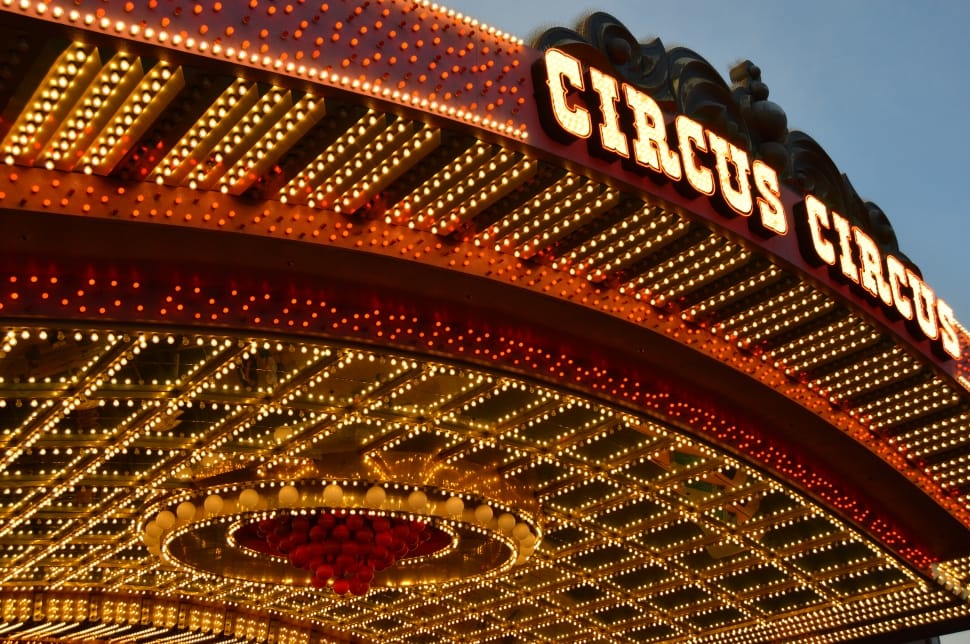 circus circus led lighted signage under blue sky preview