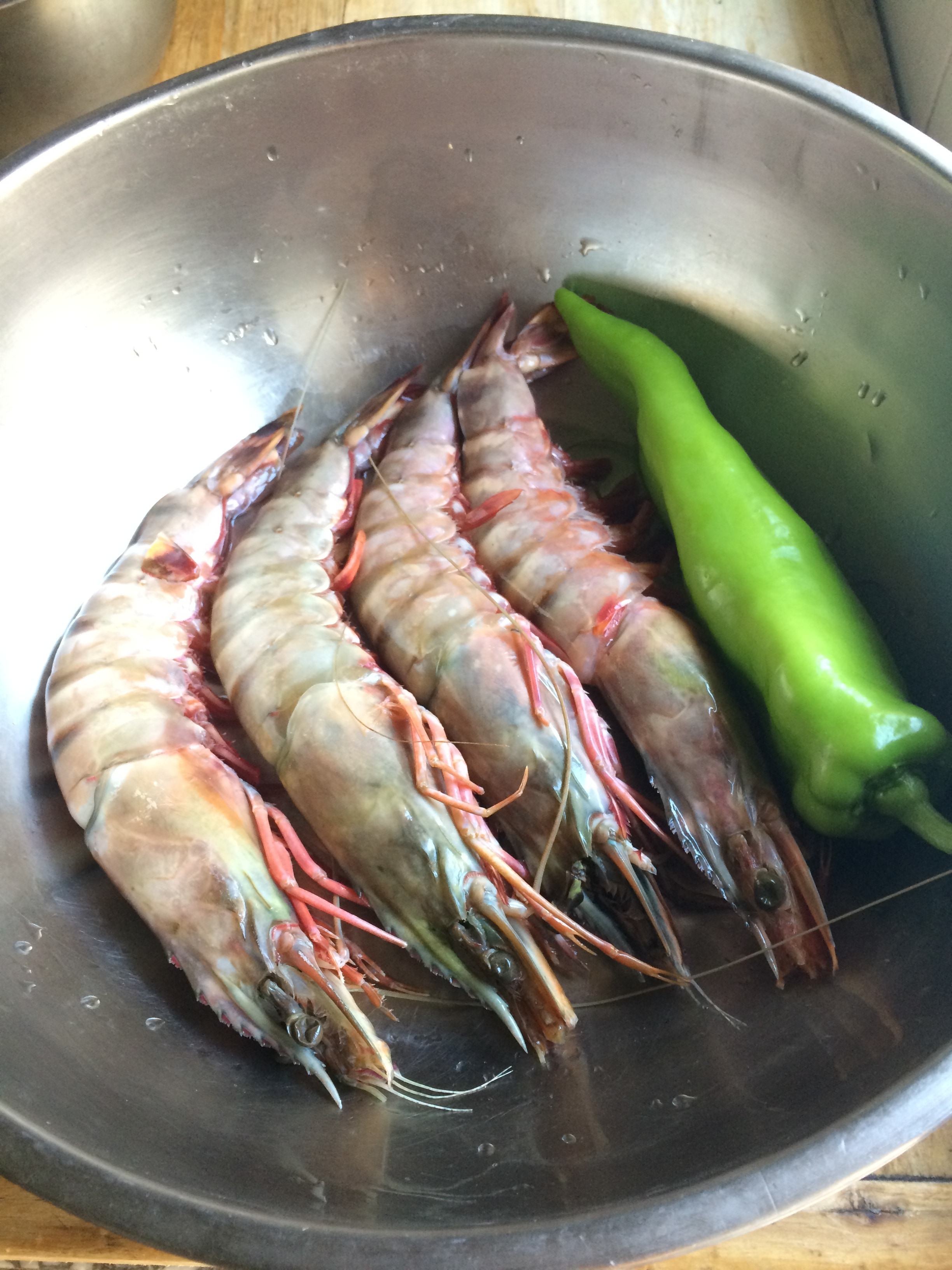 4 shrimp and green chilli
