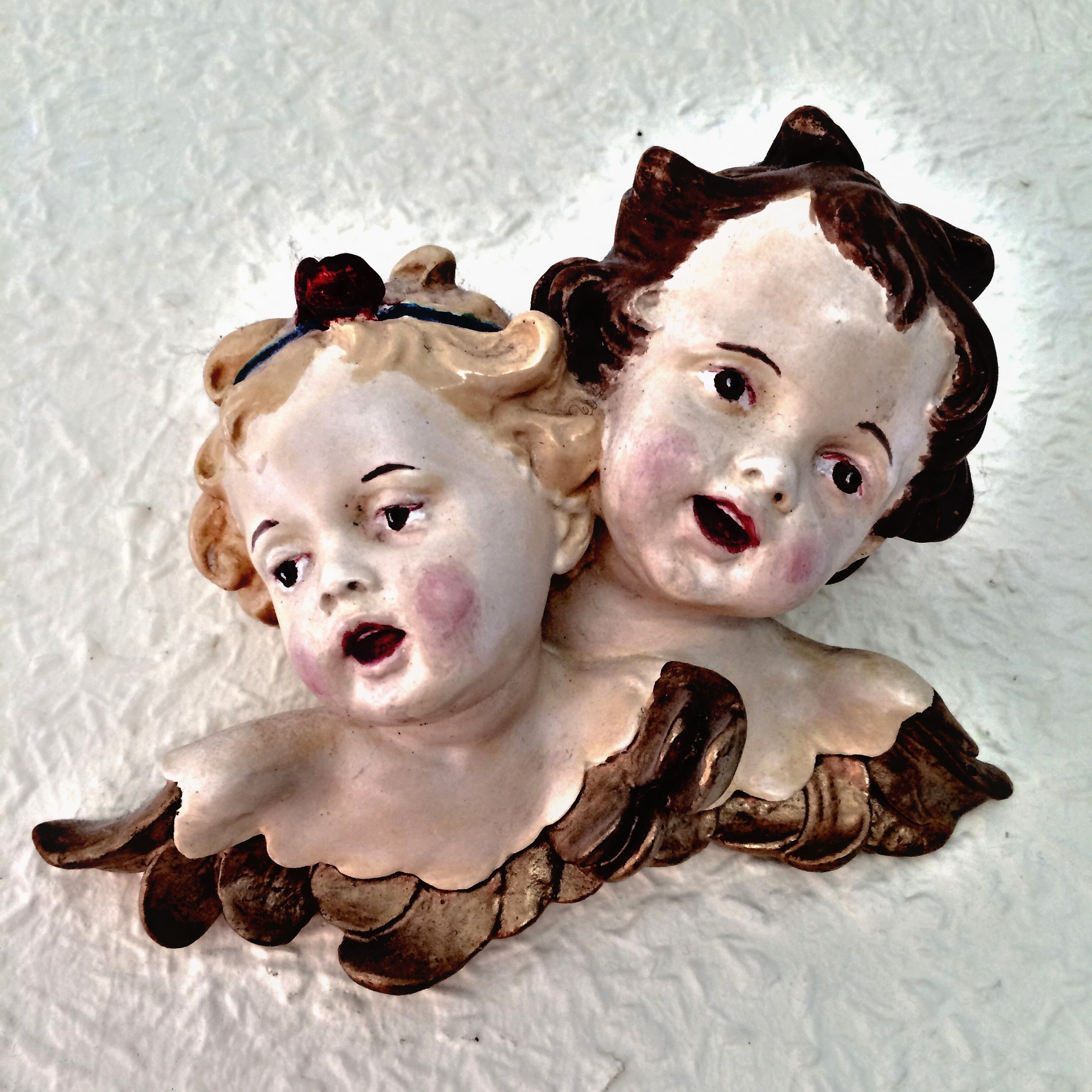two female ceramic headbust