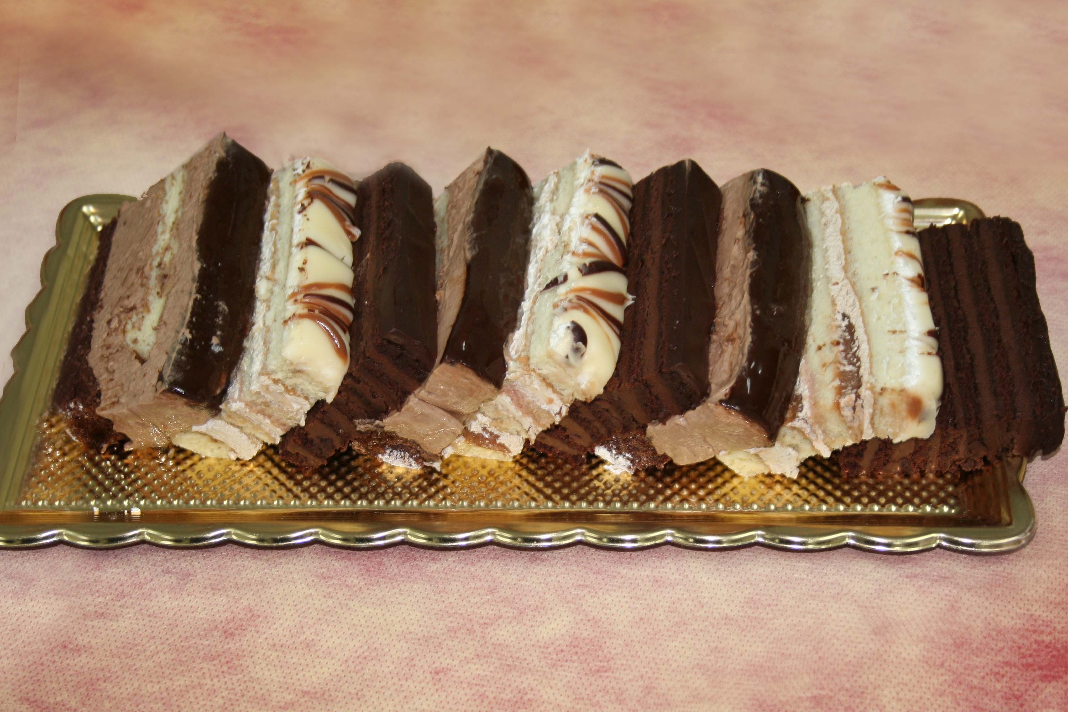 brown and white cake slice