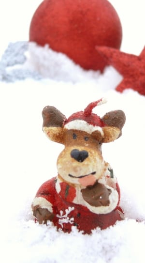 deer in santa clause costume thumbnail