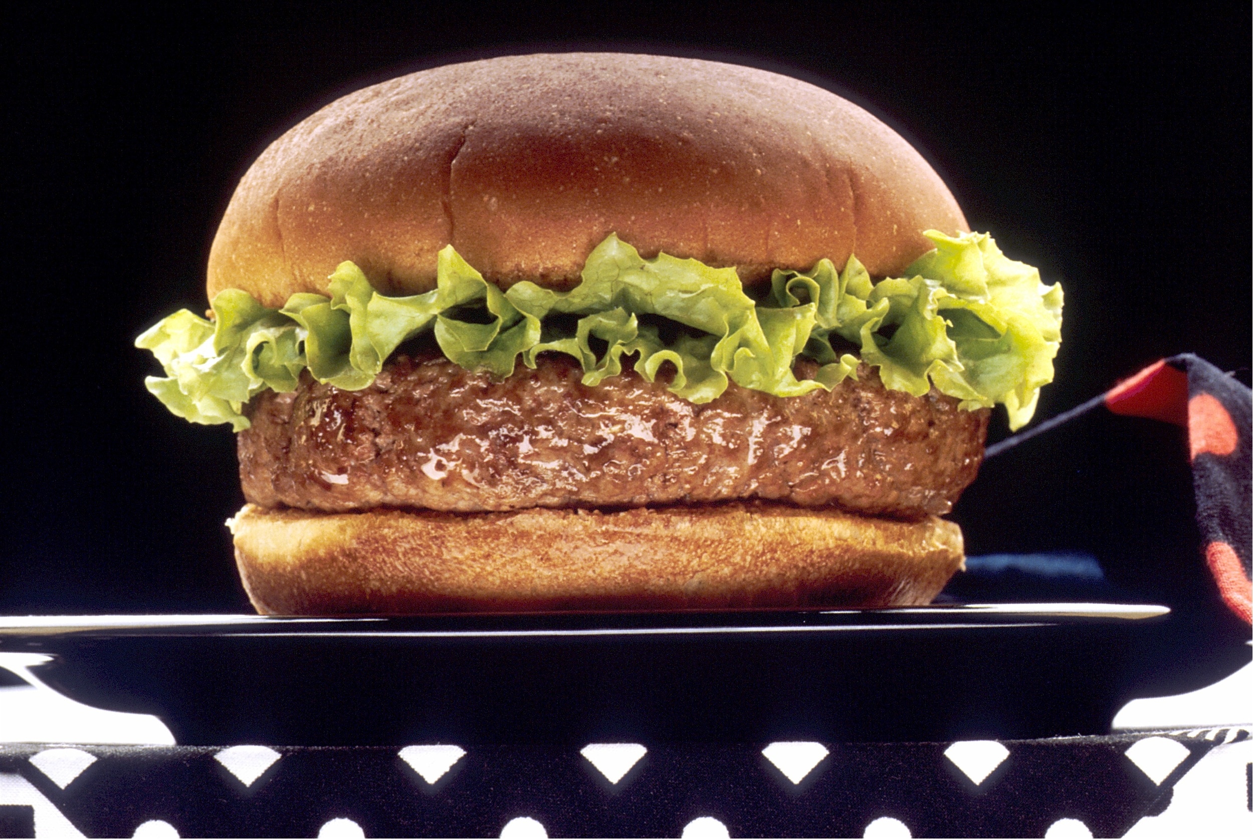 hamburger with lettuce