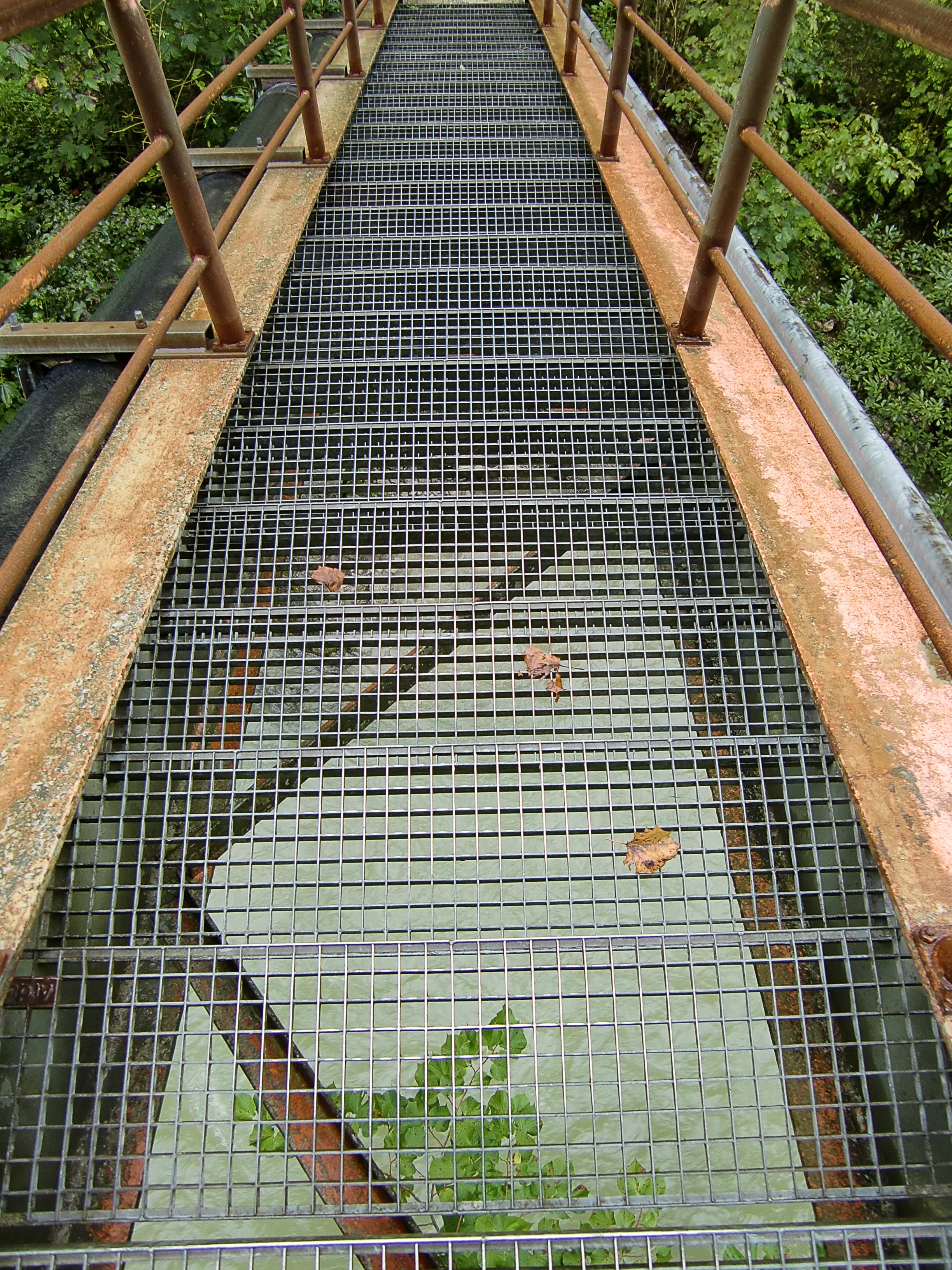 brown and grey metal bridge