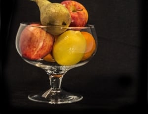 clear wine glass with fruits thumbnail