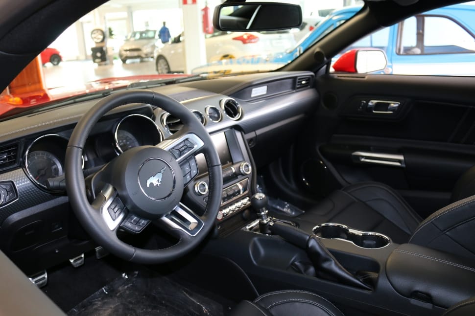 black ford mustang vehicle interior preview