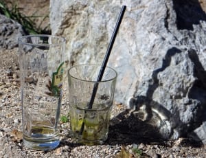 two clear drinking glasses thumbnail