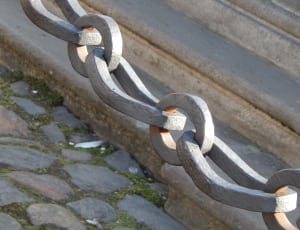 grey metal chain link barrier thumbnail