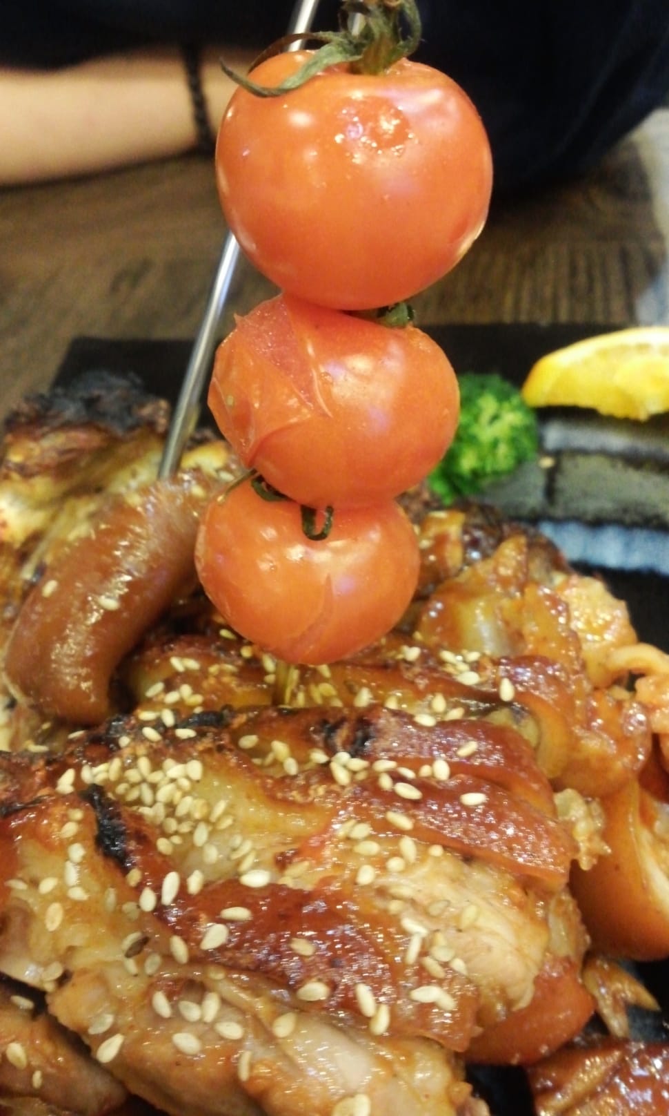 grilled pork with three tomatoes preview