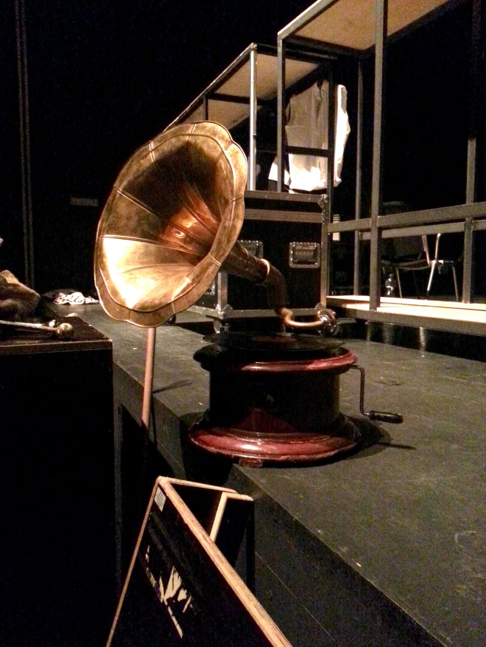brass and red gramophone preview