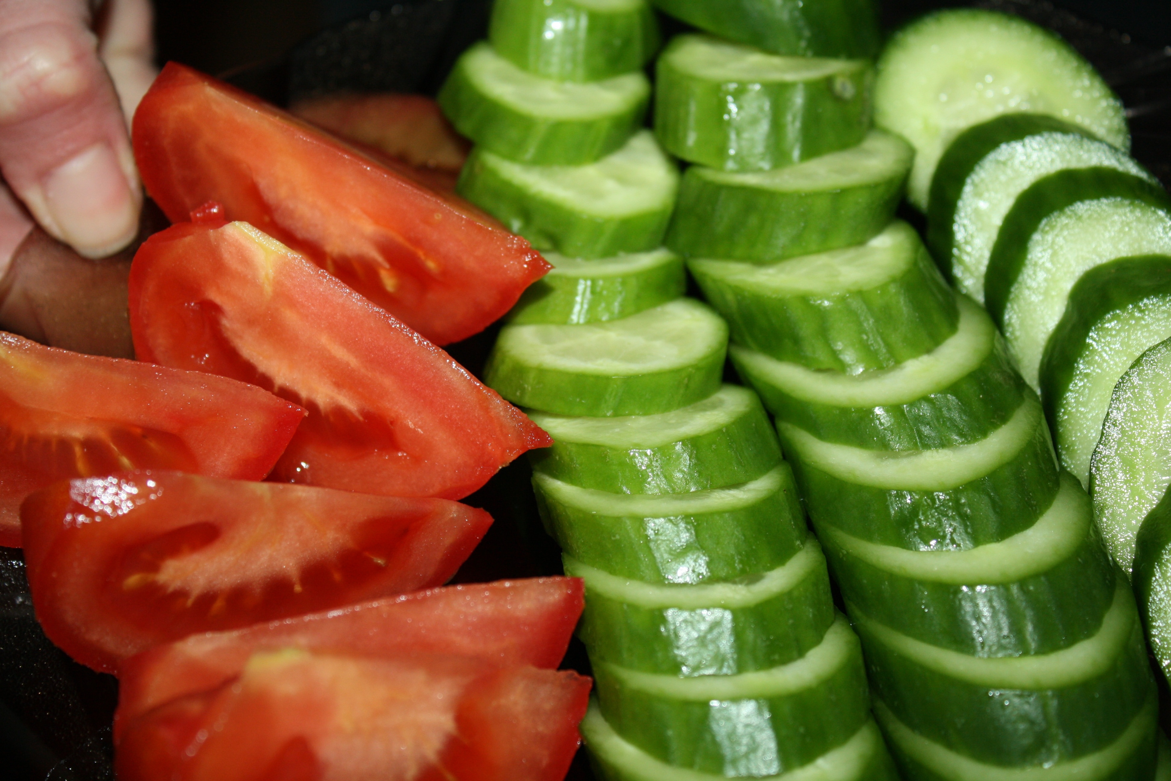 cucumber and tomato