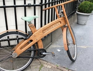 brown wooden cruiser bike thumbnail